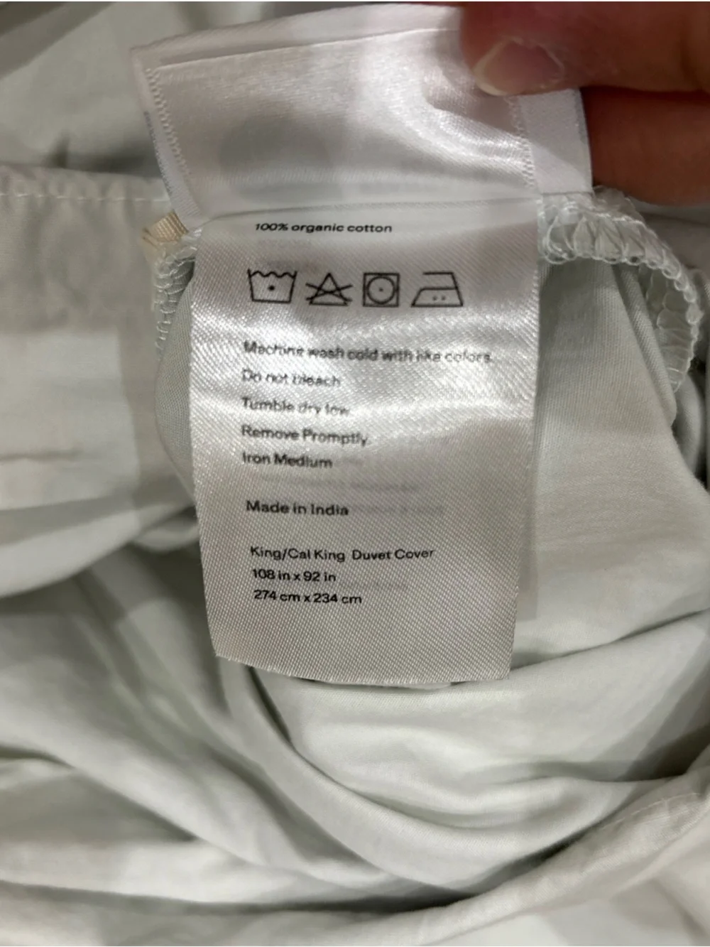 Quince Duvet Cover Set King / Cal King Organic Cotton Percale Light Blue
